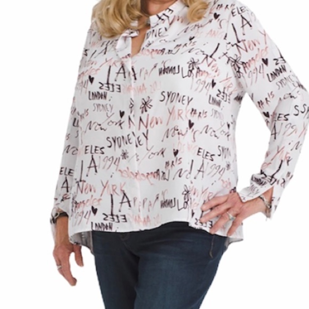 Rebel Wilson X Angels City Name Blouse Pastels 1X - Picture 2 of 11